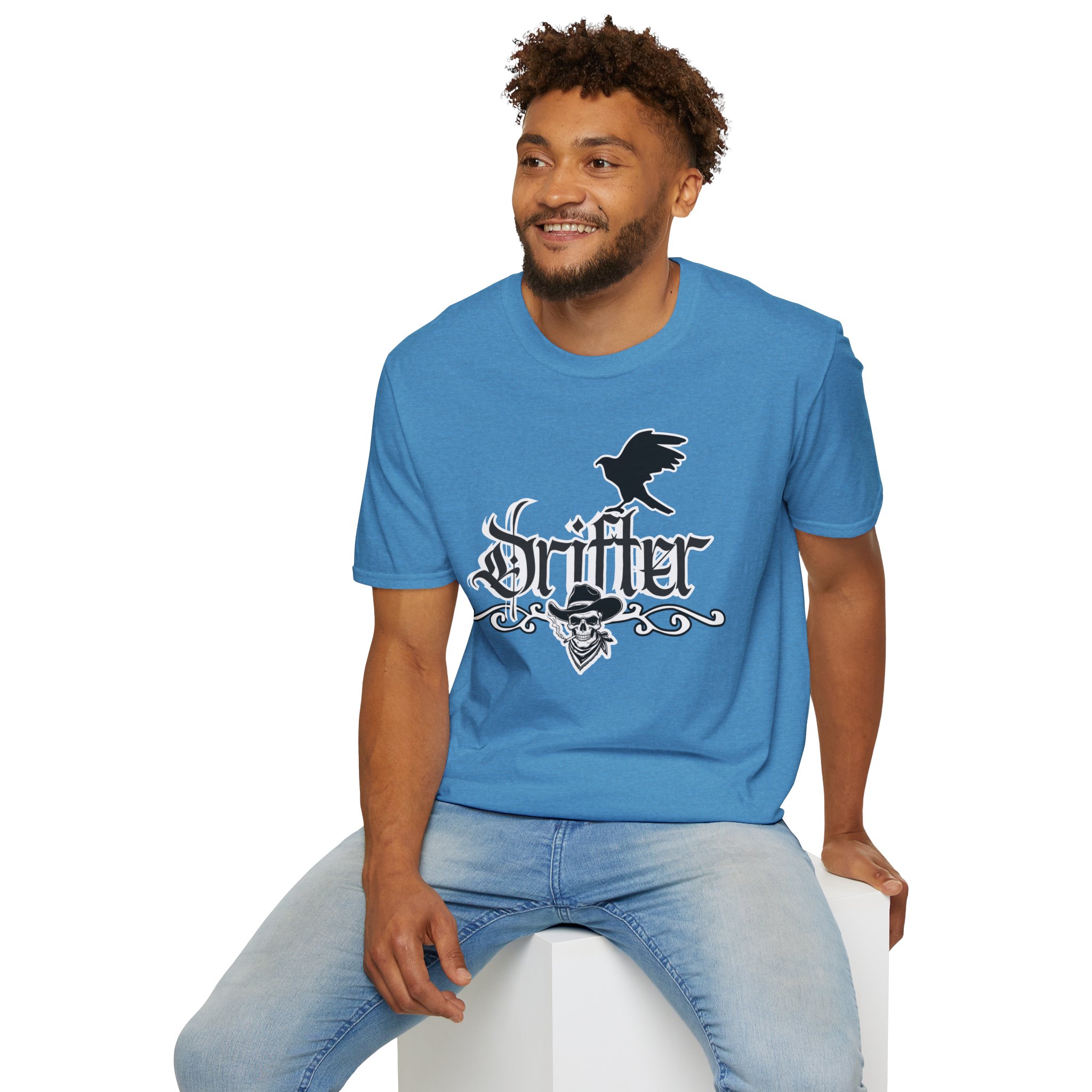 Drifter T-Shirt — Gothic Crow & Skull Vintage Design - Image 57