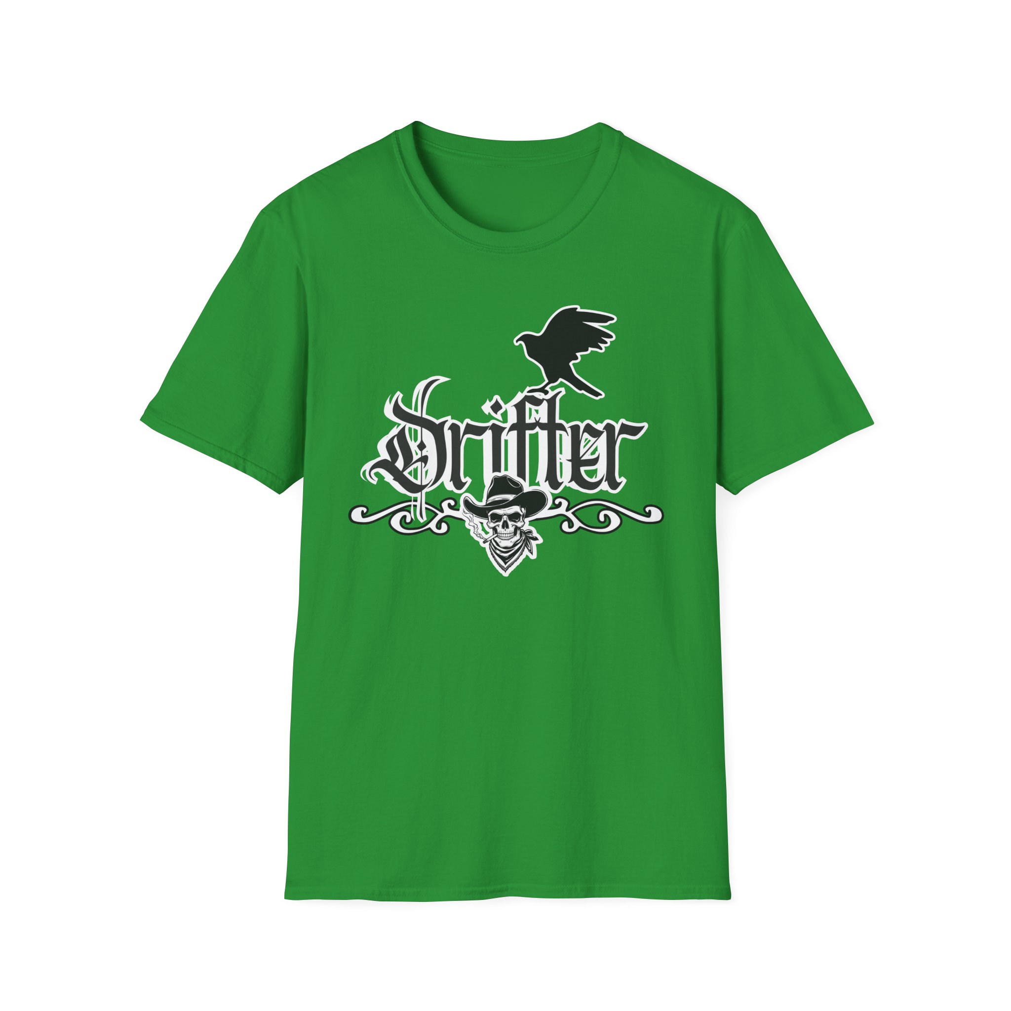Drifter T-Shirt — Gothic Crow & Skull Vintage Design - Image 44