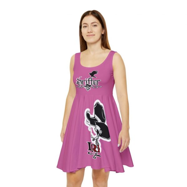 Skater Dress — Pink 'Outlaw' Cowgirl Skull Graphic