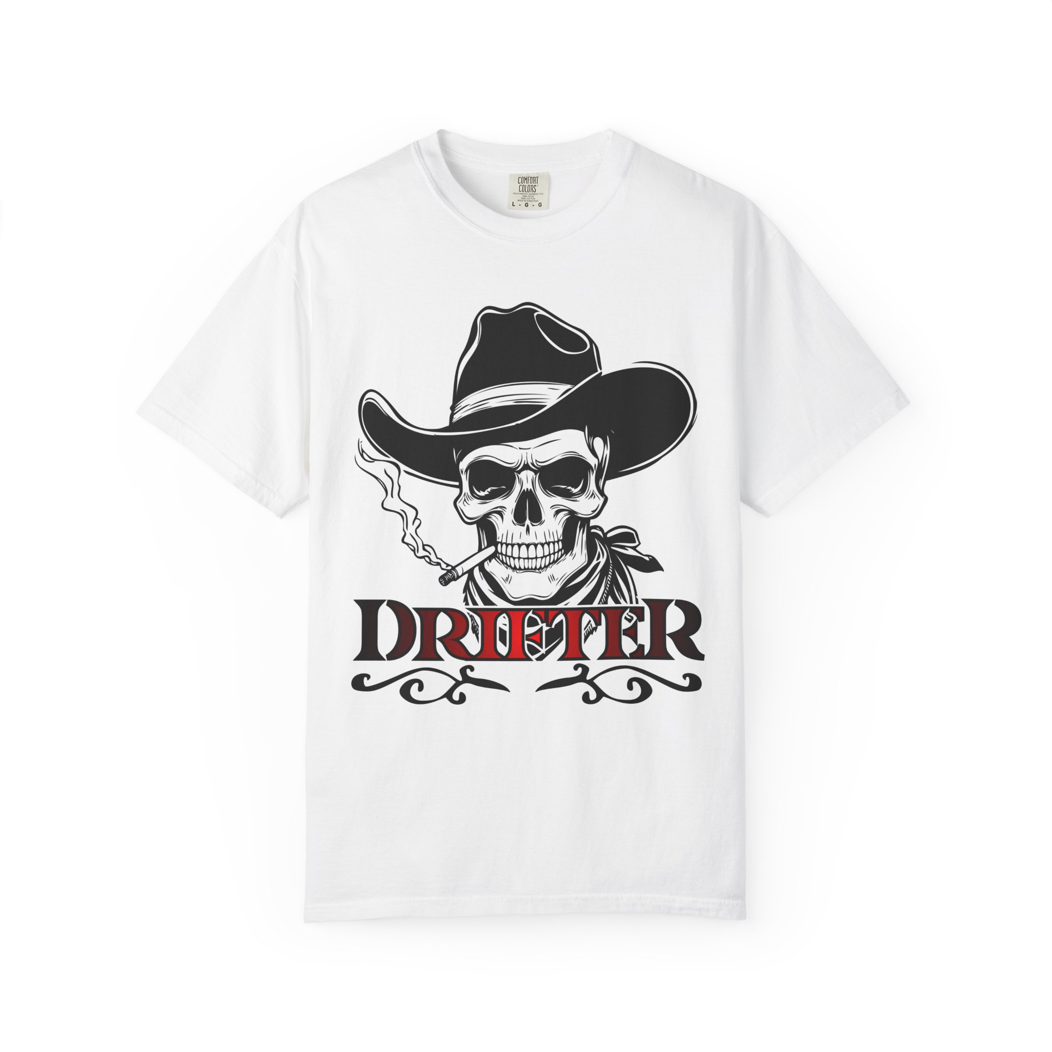 Drifter Skull Cowboy T-Shirt - Image 3