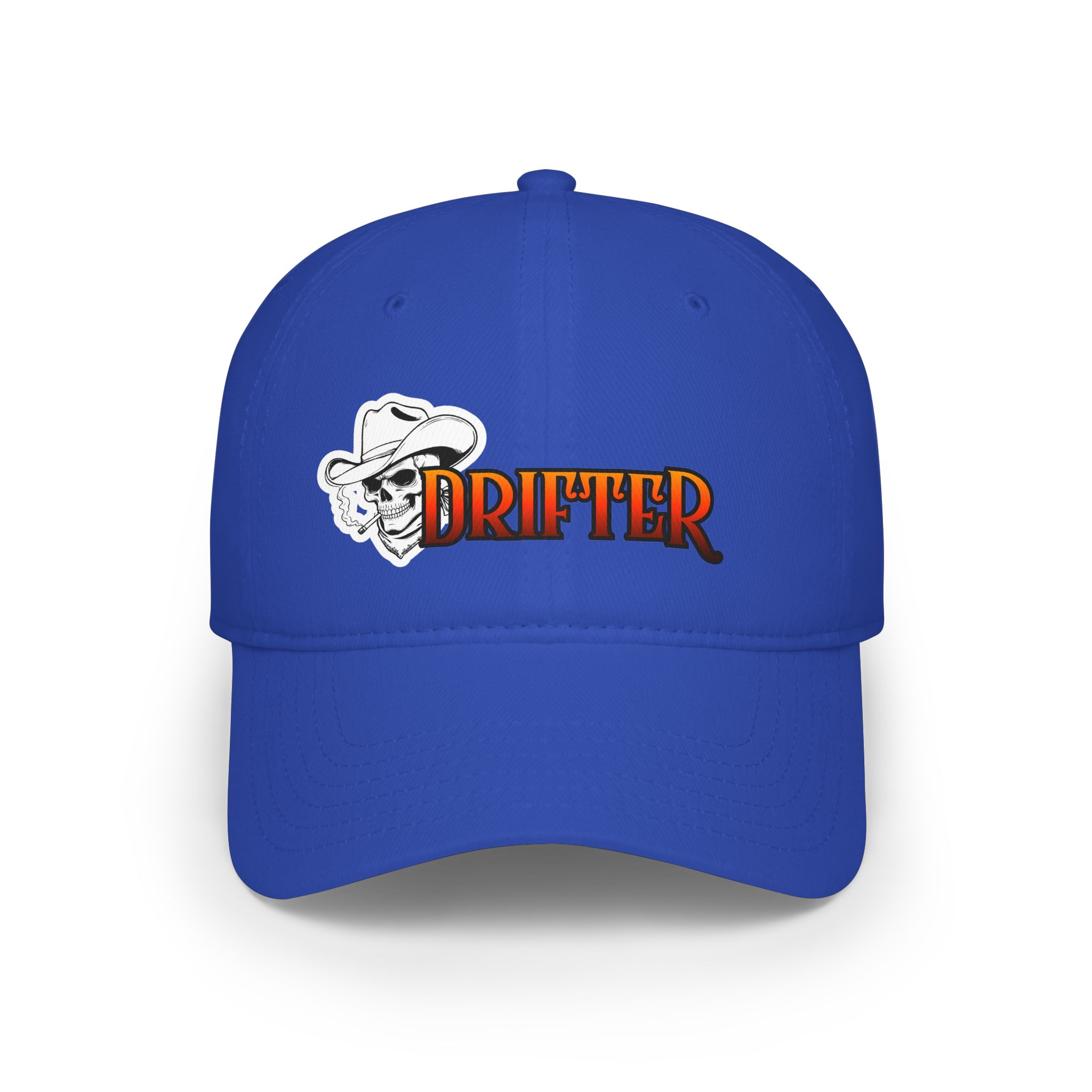 Drifter Skull Cowboy Low Profile Baseball Cap - Image 9