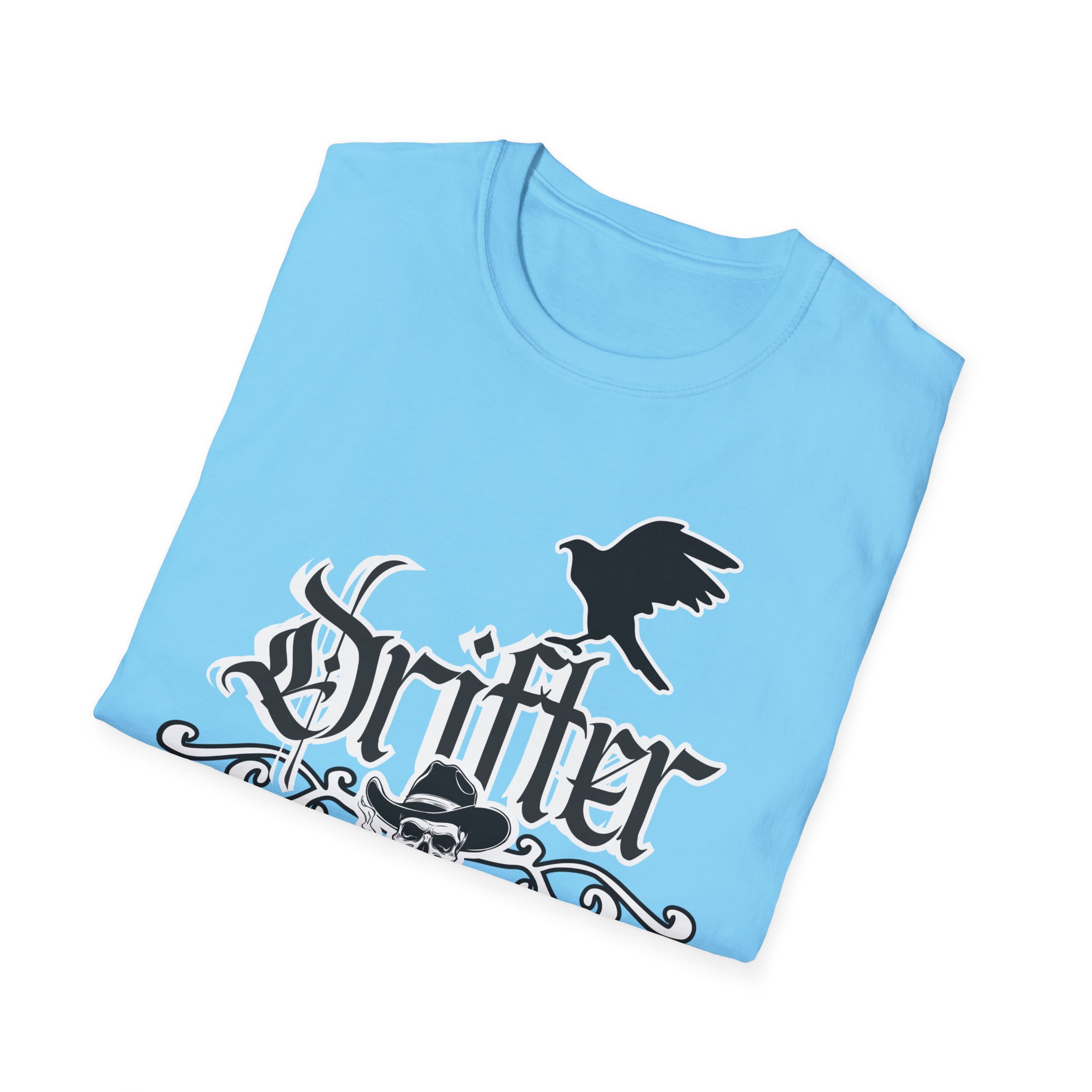 Drifter T-Shirt — Gothic Crow & Skull Vintage Design - Image 66
