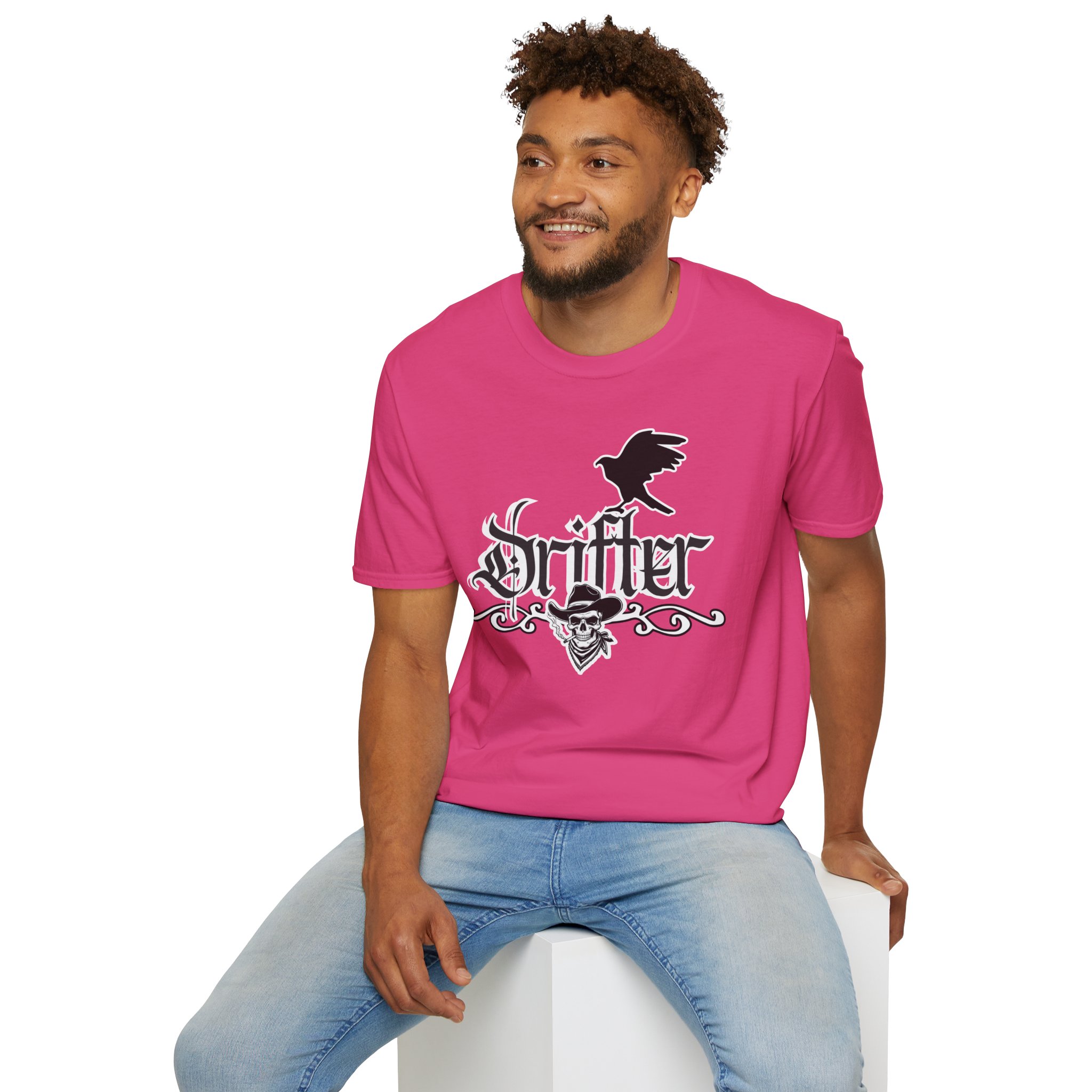 Drifter T-Shirt — Gothic Crow & Skull Vintage Design - Image 92