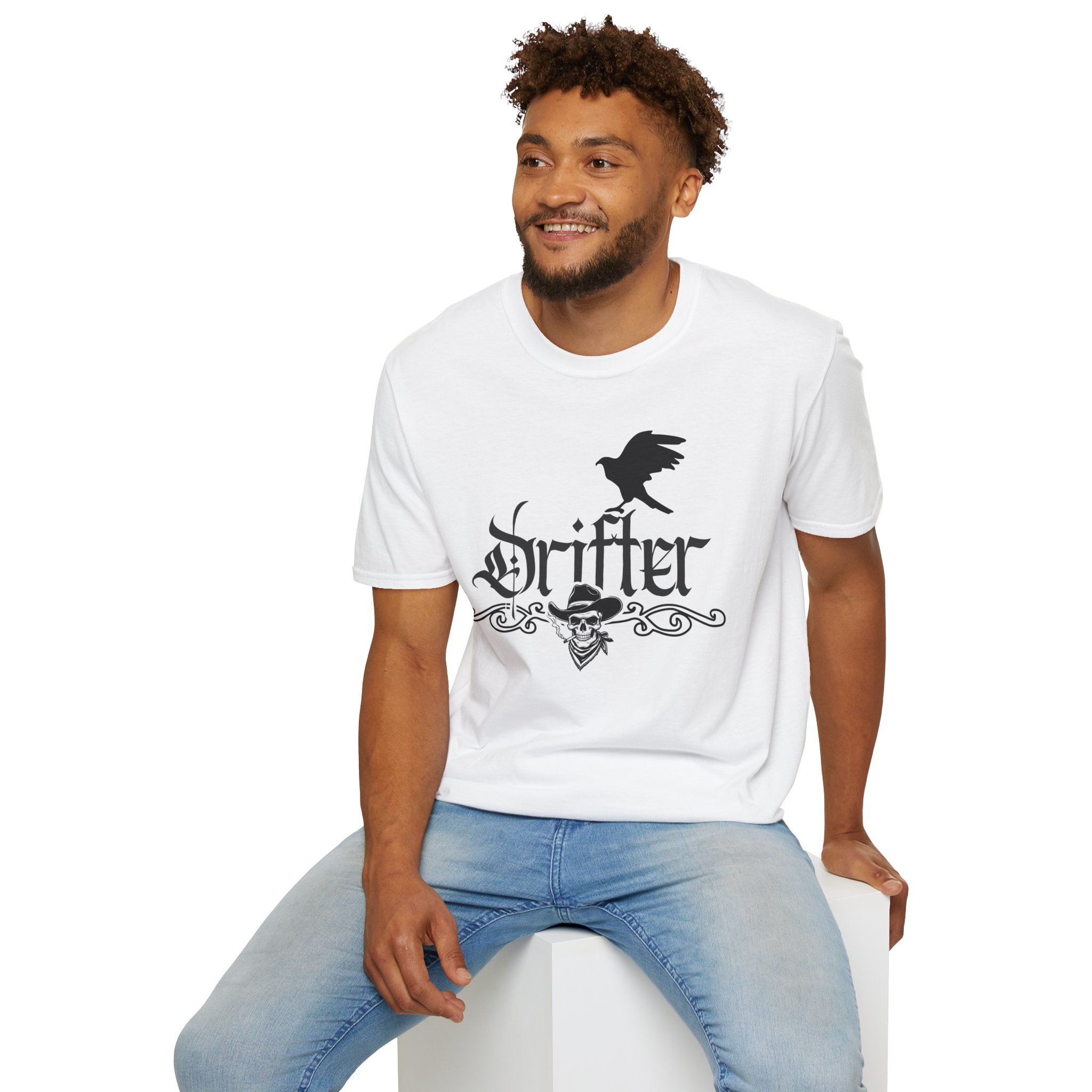 Drifter T-Shirt — Gothic Crow & Skull Vintage Design - Image 7