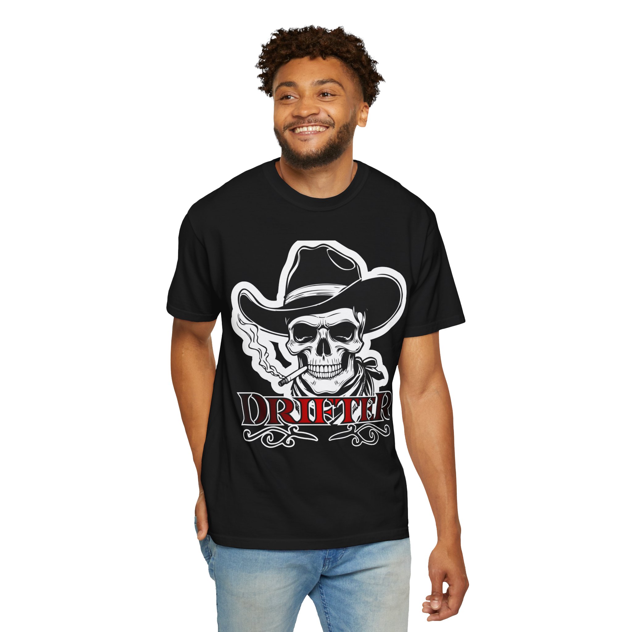 Drifter Skull Cowboy T-Shirt - Image 11