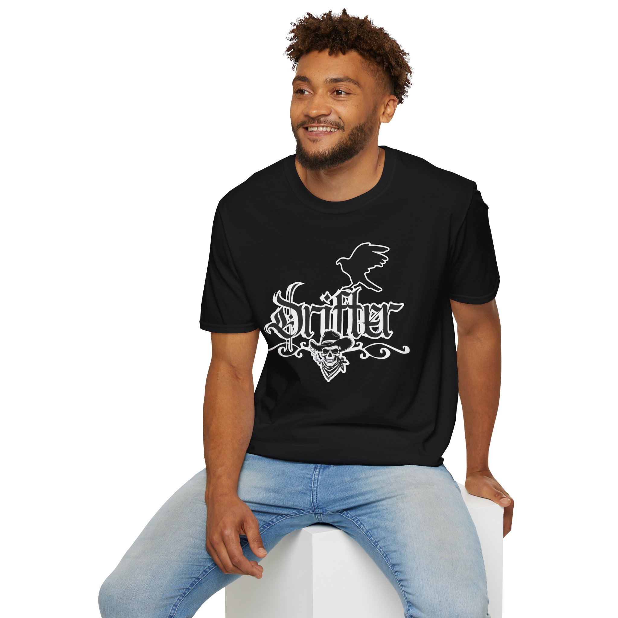 Drifter T-Shirt — Gothic Crow & Skull Vintage Design - Image 15