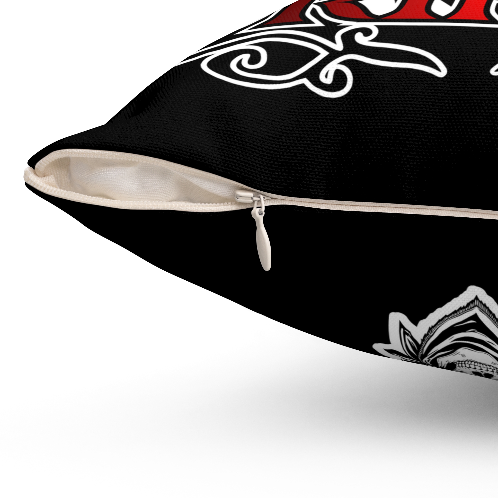 Drifter Skull Cowboy Pillow – Gothic Western Decorative Throw Pillow - Image 3