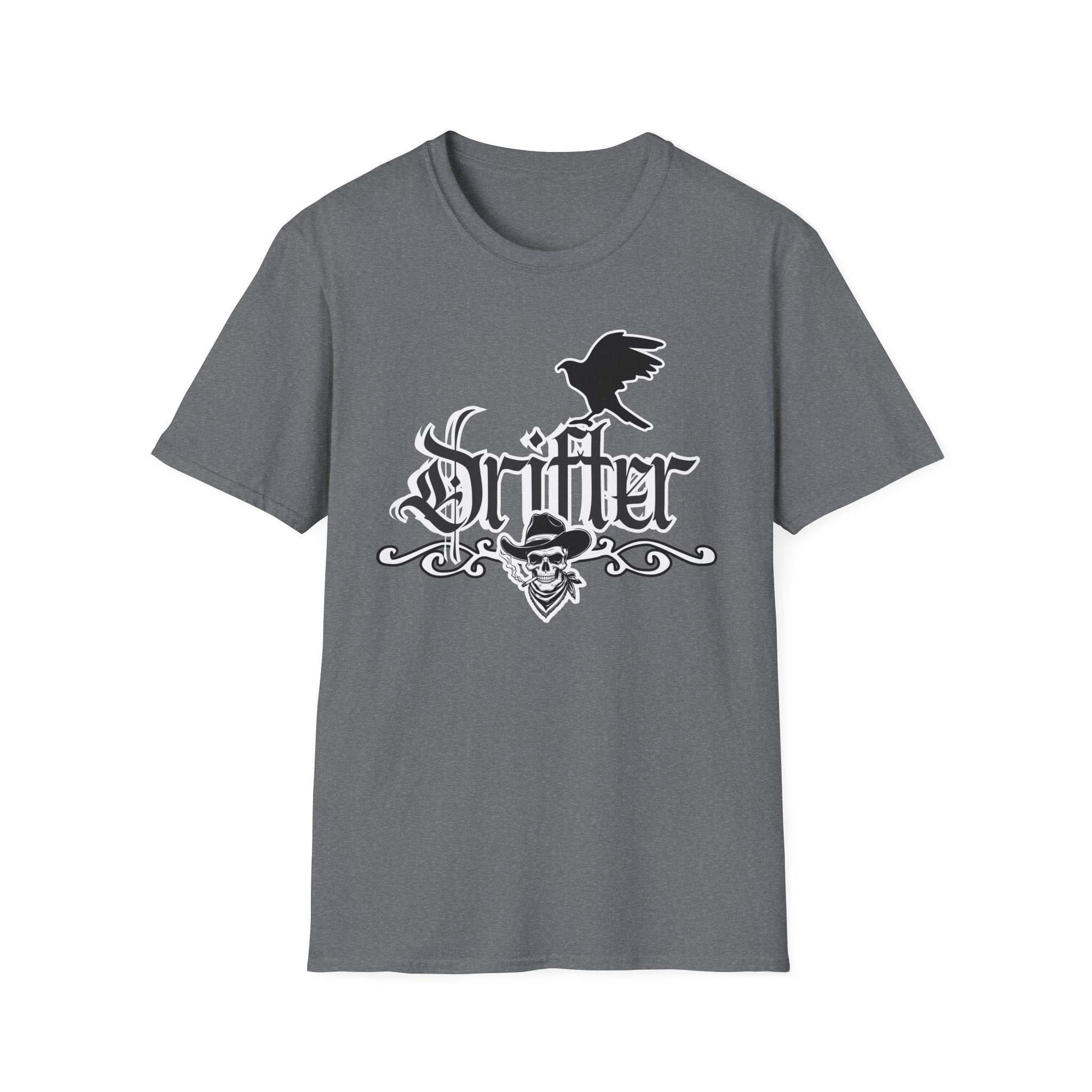 Drifter T-Shirt — Gothic Crow & Skull Vintage Design - Image 37