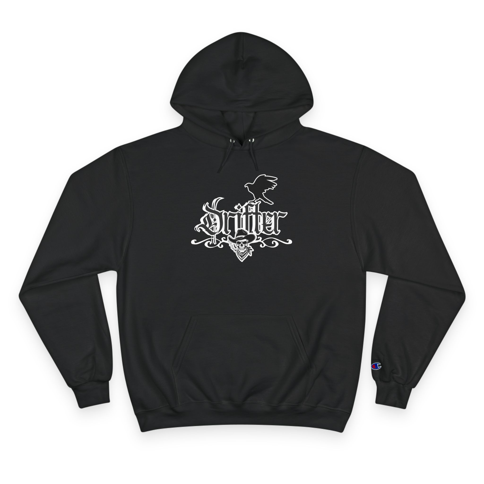 Hoodie — Gothic "Champion" Script with Crest Graphic - Image 2