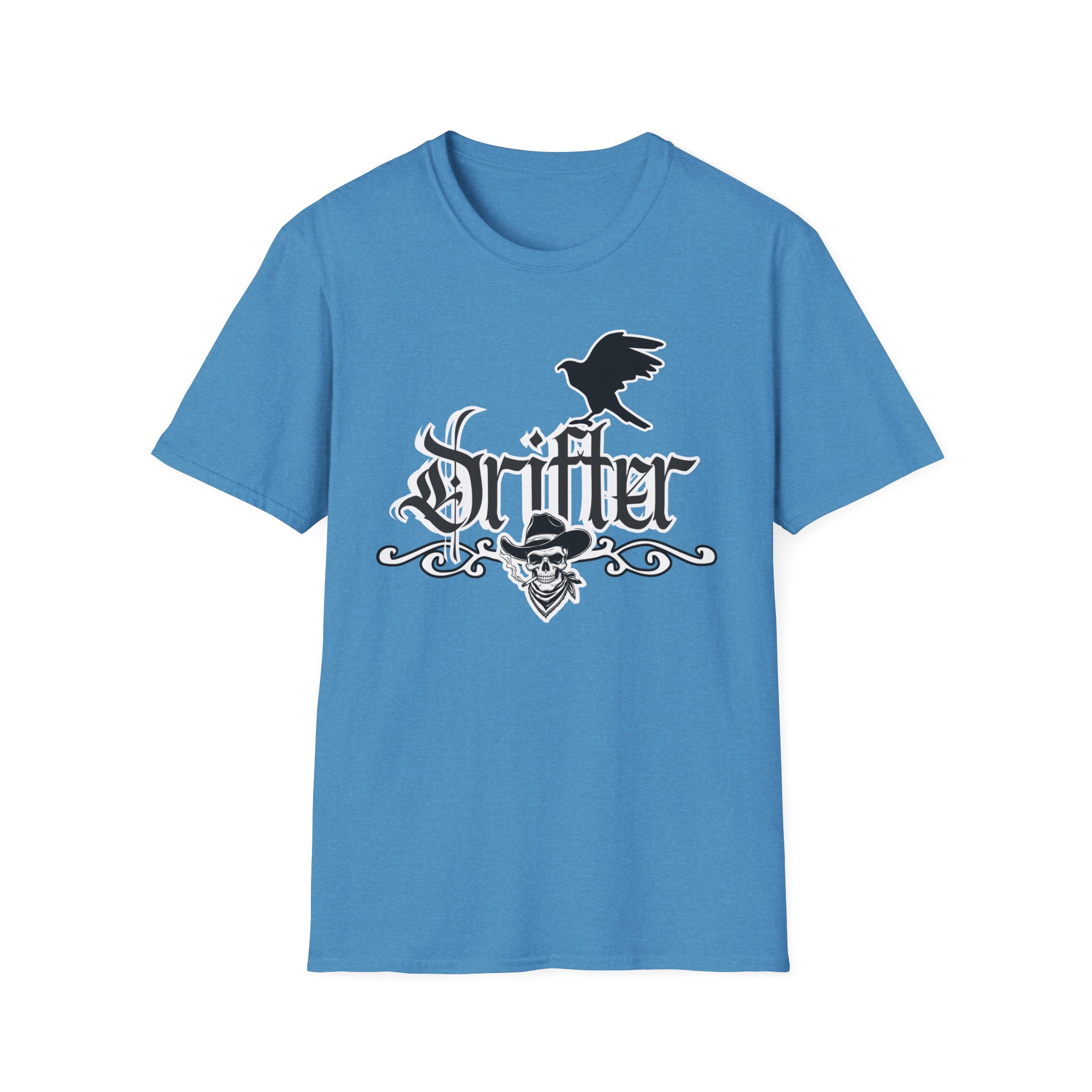 Drifter T-Shirt — Gothic Crow & Skull Vintage Design - Image 51