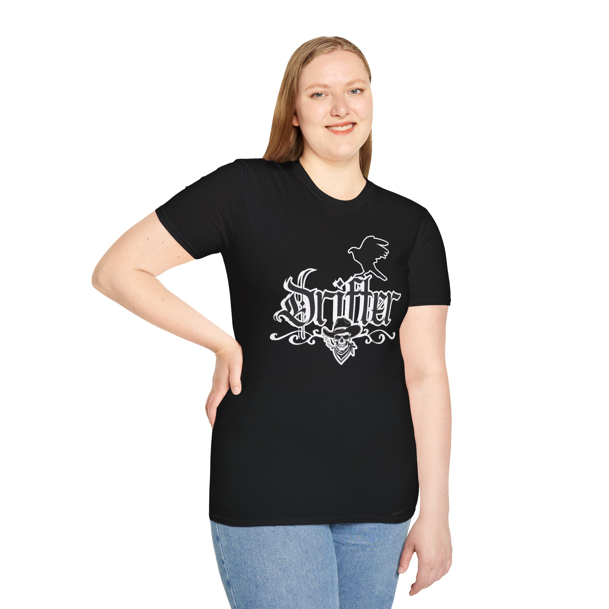 Drifter T-Shirt — Gothic Crow & Skull Vintage Design - Image 13