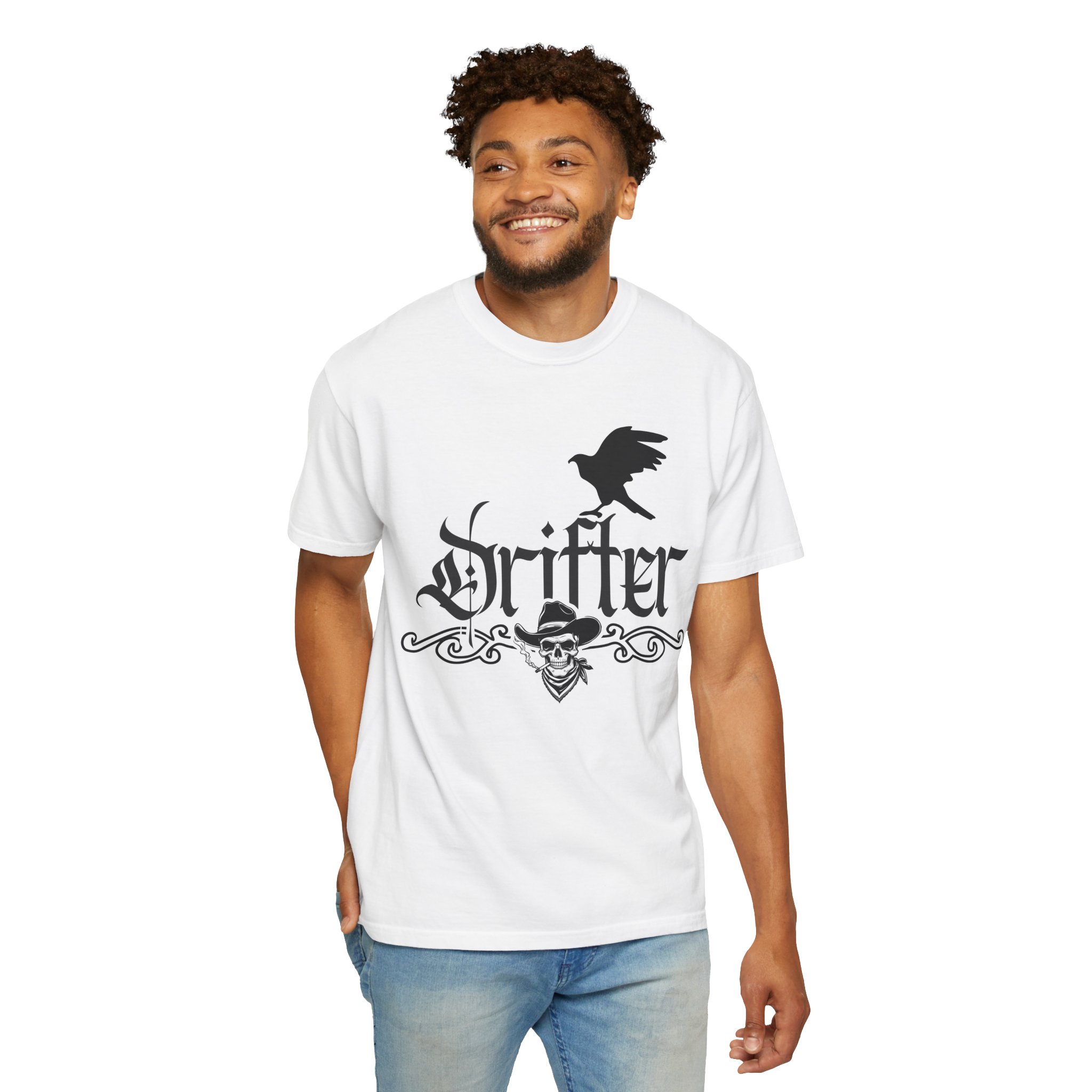 Drifter Gothic T-Shirt – Raven & Skull Vintage Graphic Tee