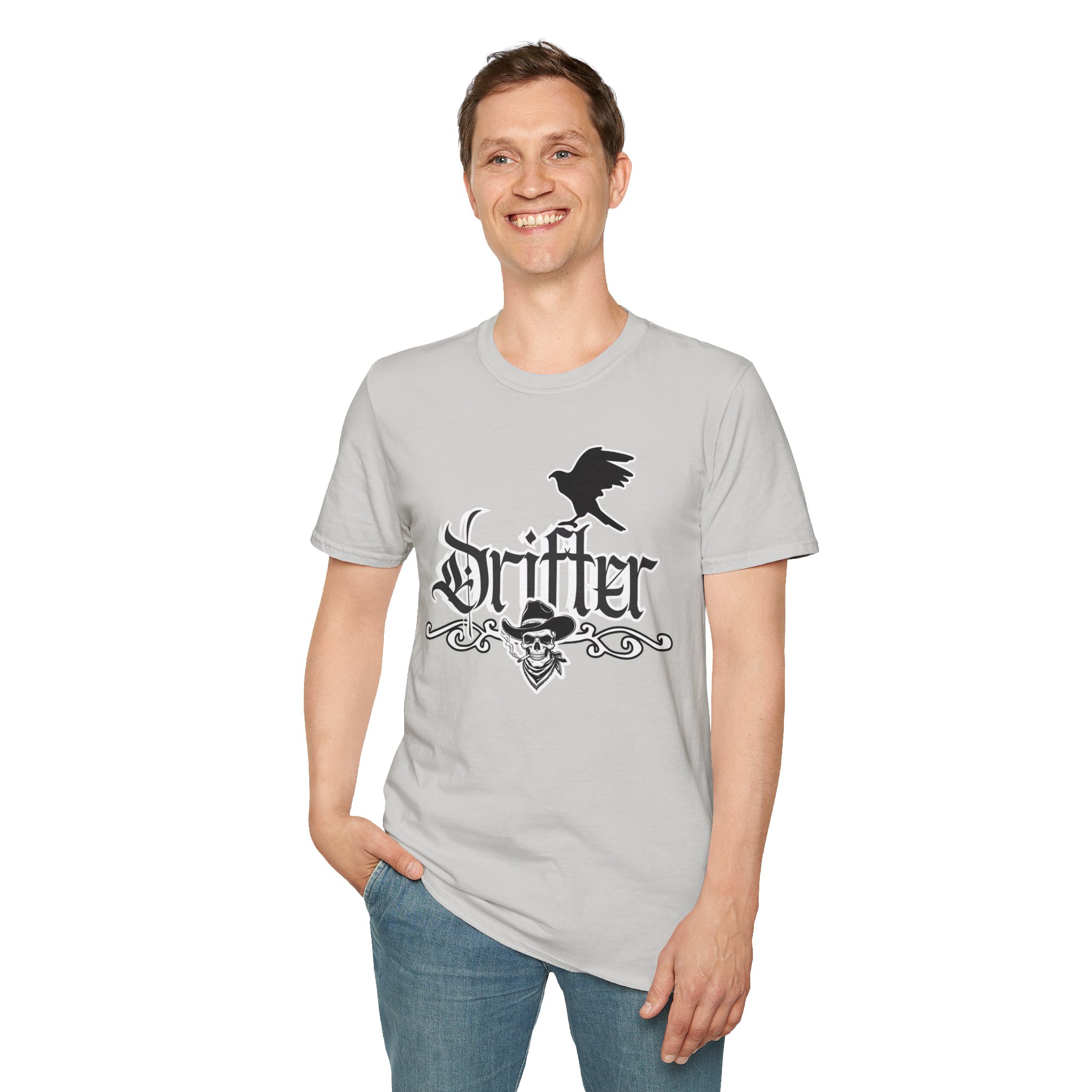 Drifter T-Shirt — Gothic Crow & Skull Vintage Design - Image 19