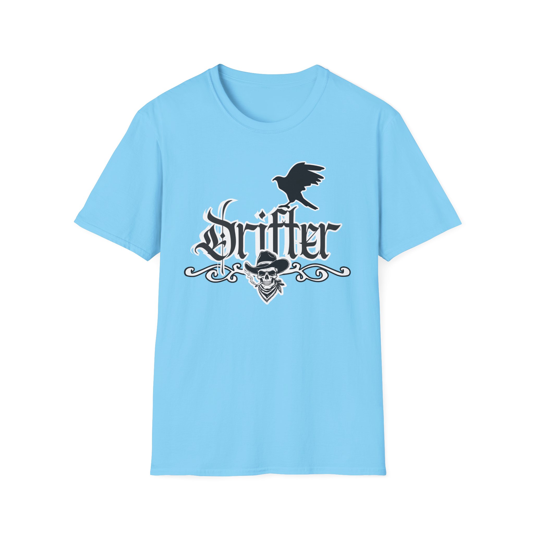 Drifter T-Shirt — Gothic Crow & Skull Vintage Design - Image 65