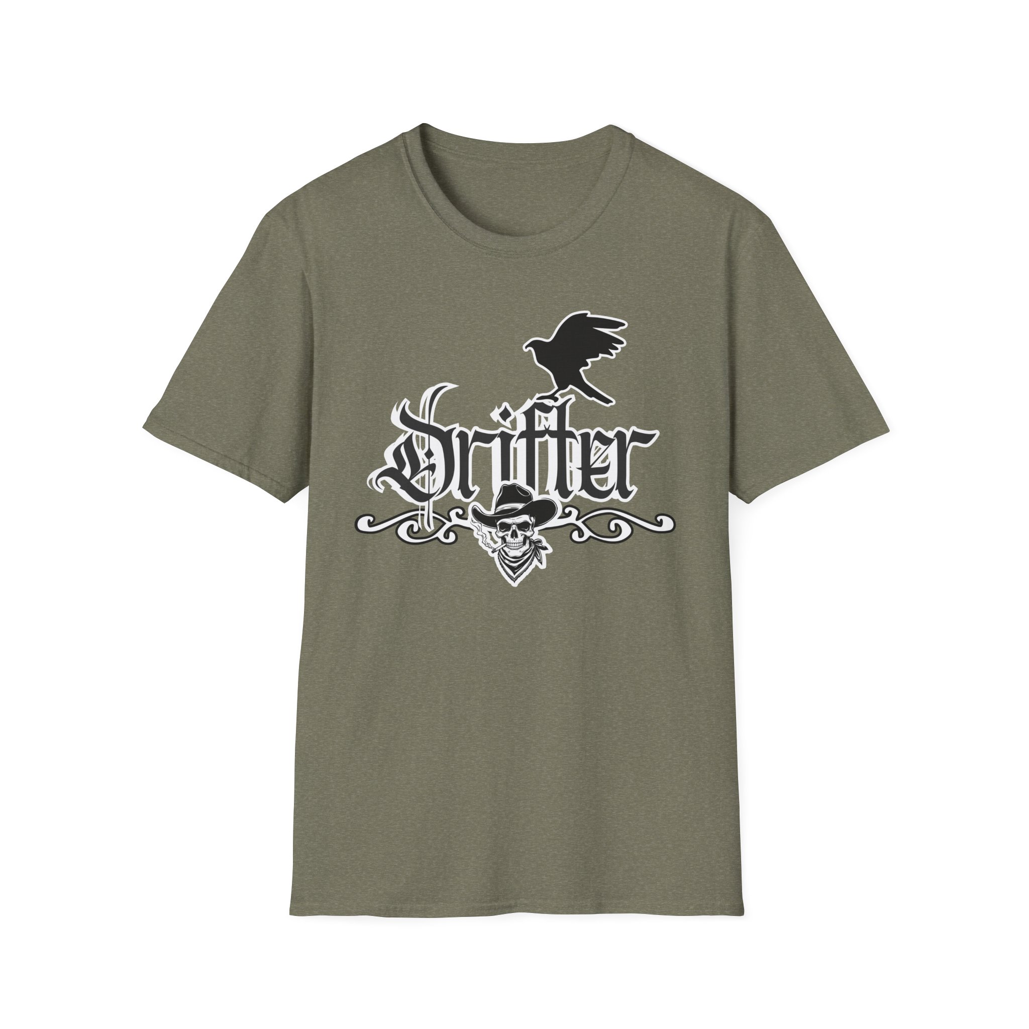 Drifter T-Shirt — Gothic Crow & Skull Vintage Design - Image 30