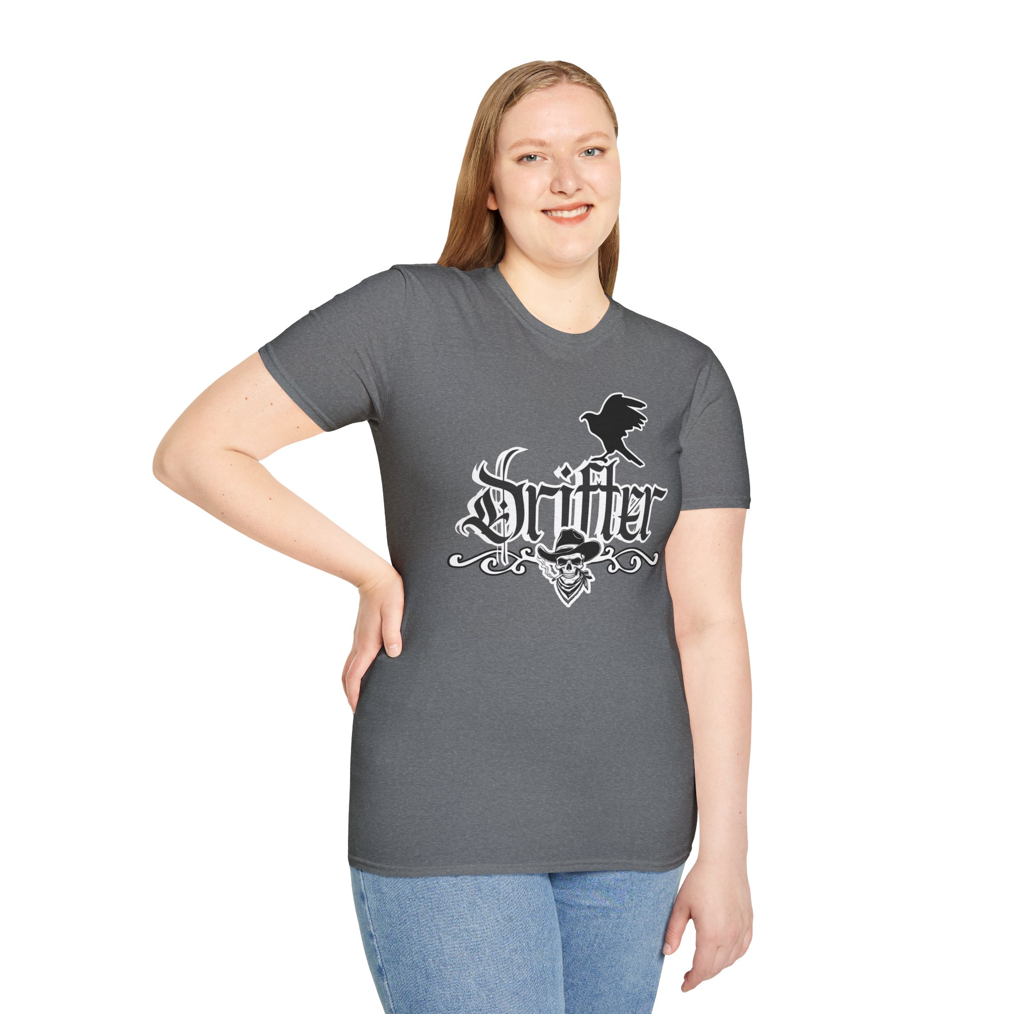 Drifter T-Shirt — Gothic Crow & Skull Vintage Design - Image 41