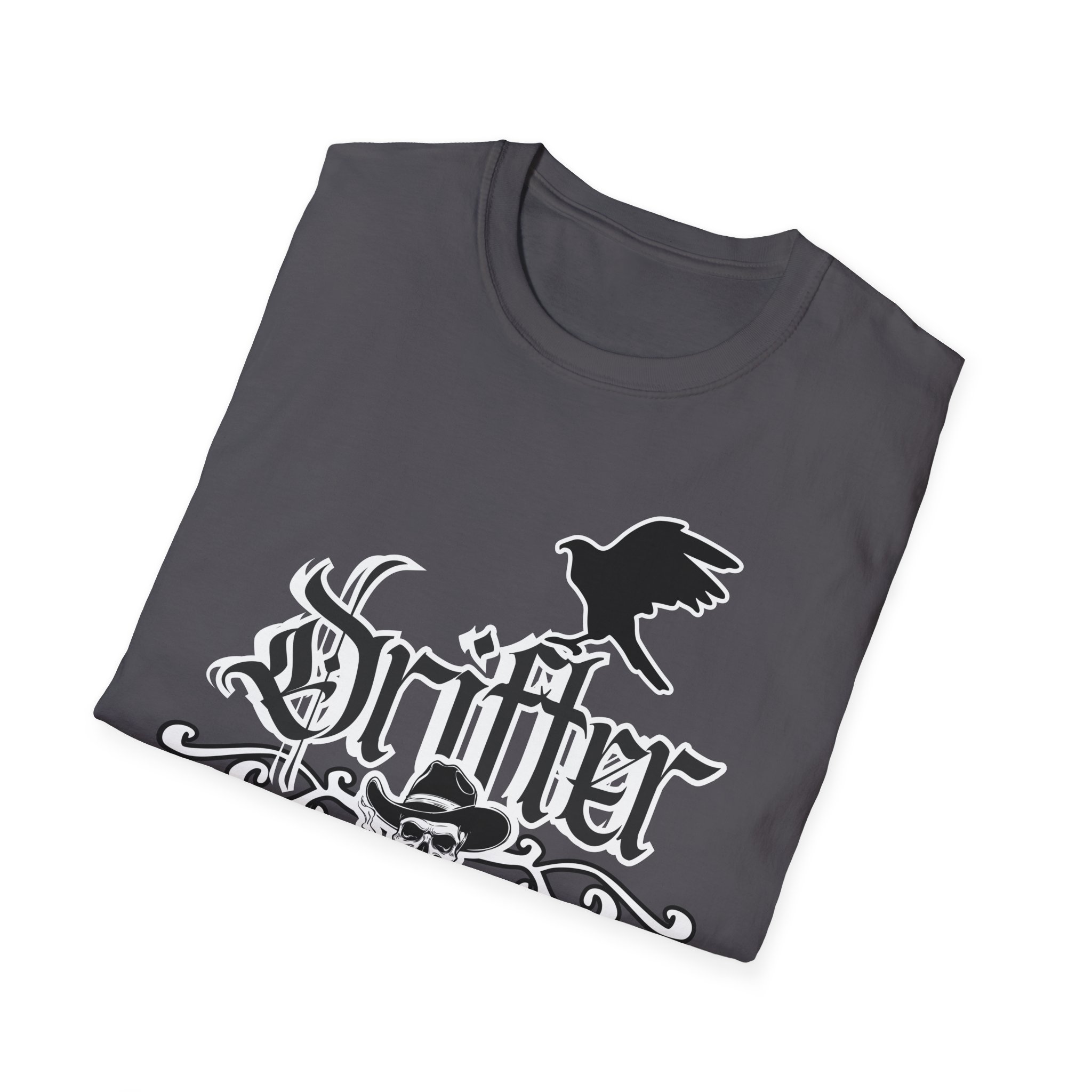 Drifter T-Shirt — Gothic Crow & Skull Vintage Design - Image 73