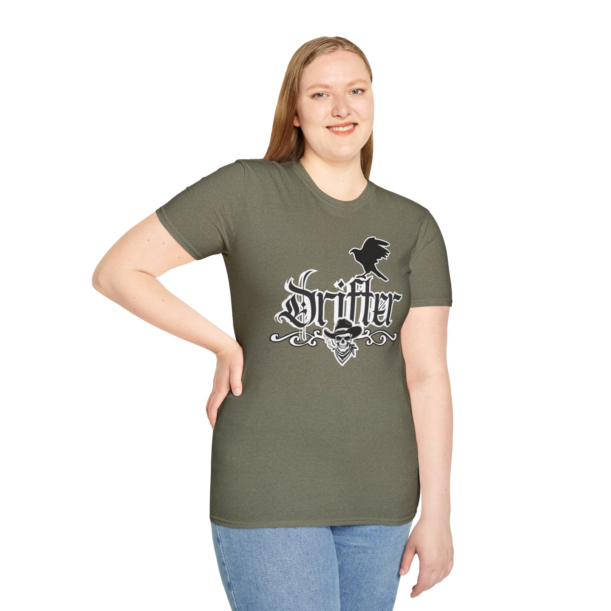 Drifter T-Shirt — Gothic Crow & Skull Vintage Design - Image 34