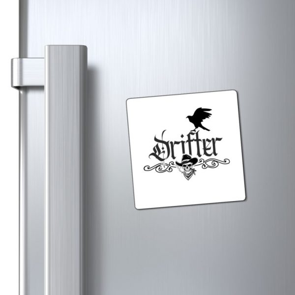Drifter Skull & Raven Magnet — Gothic Western Fridge Décor