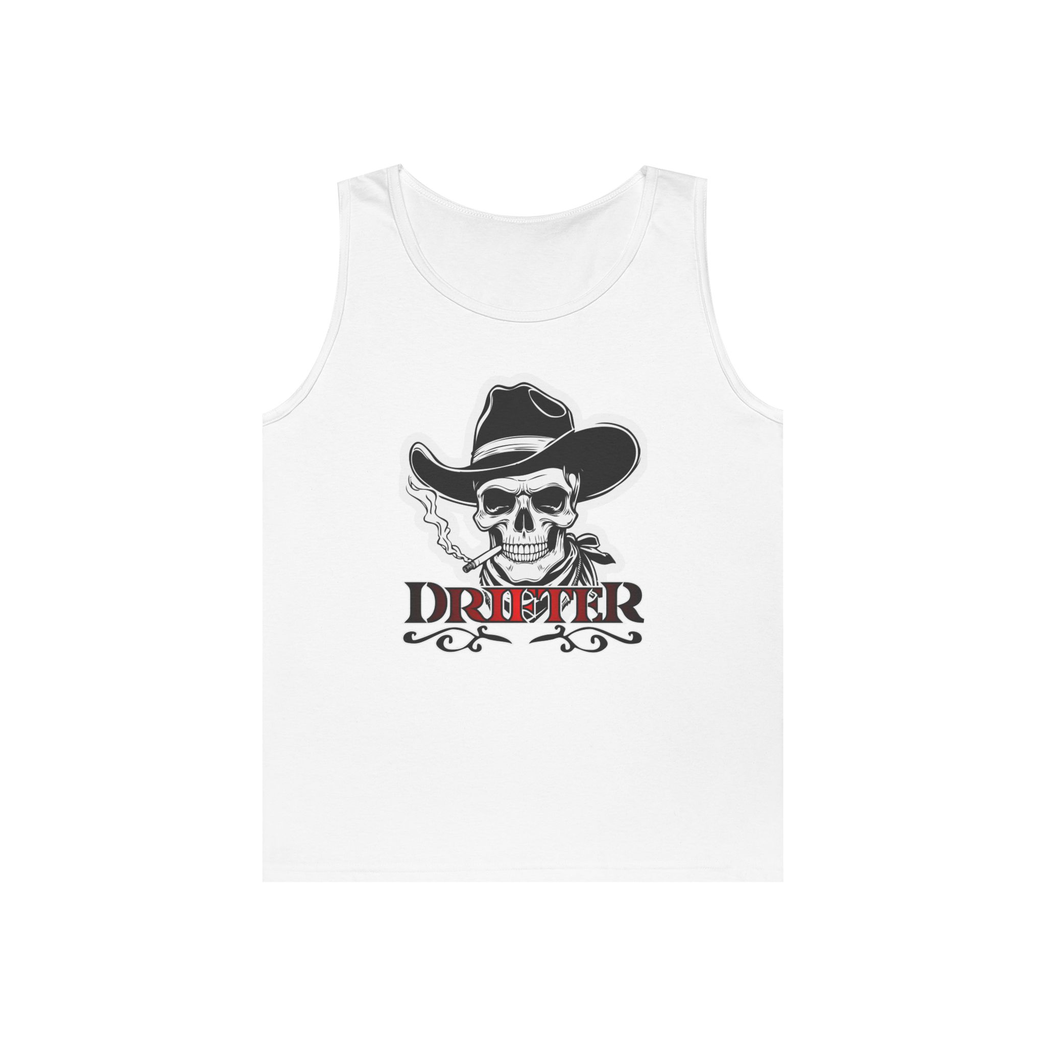 Drifter Skull Cowboy Tank Top — Western Biker Graphic Tank - Image 4