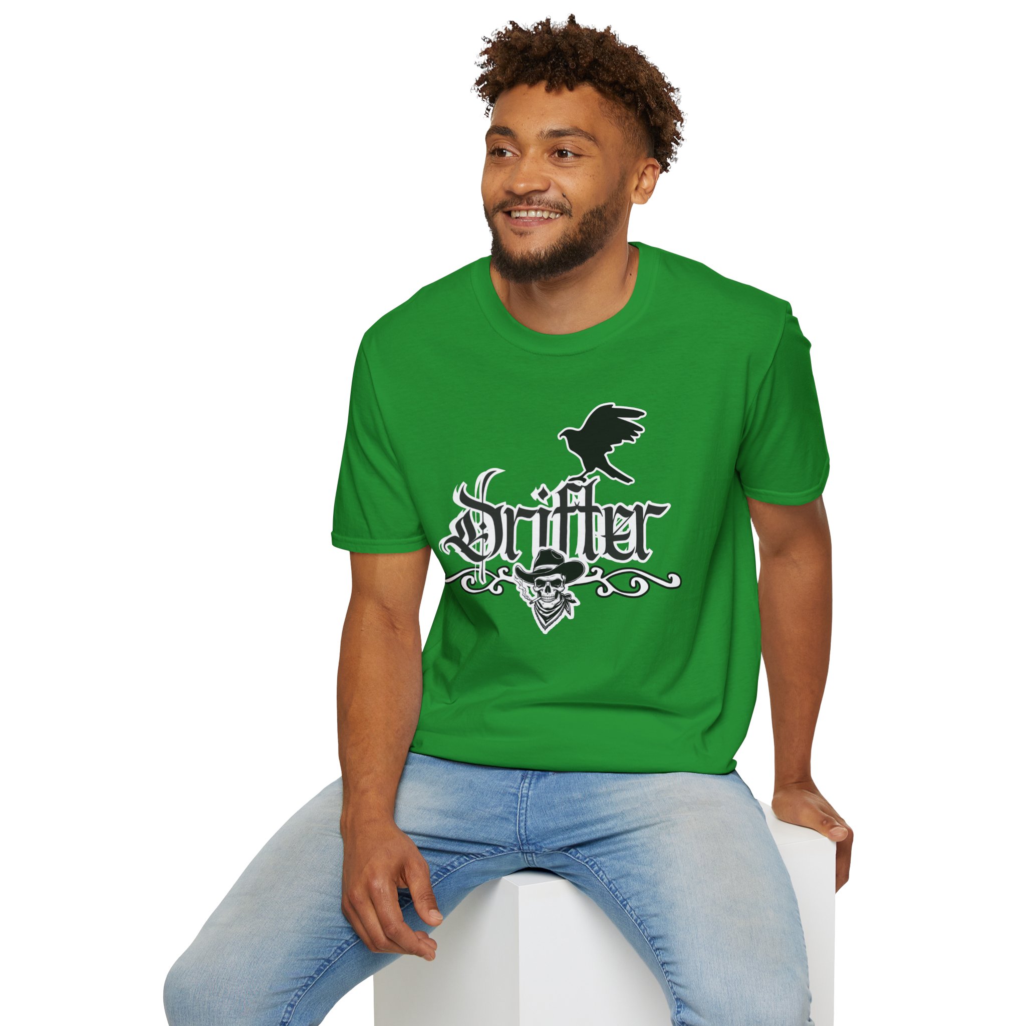 Drifter T-Shirt — Gothic Crow & Skull Vintage Design - Image 50
