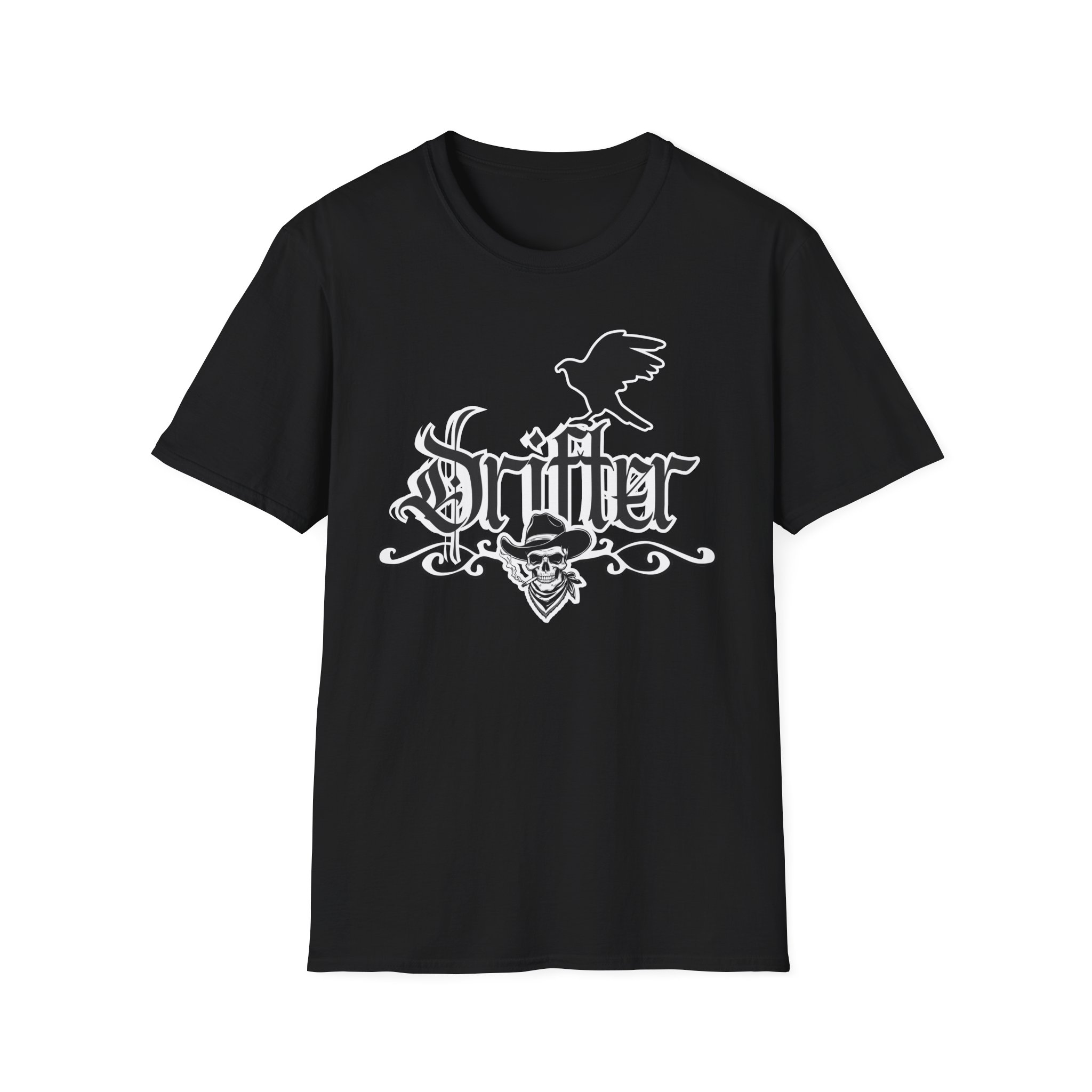 Drifter T-Shirt — Gothic Crow & Skull Vintage Design - Image 9