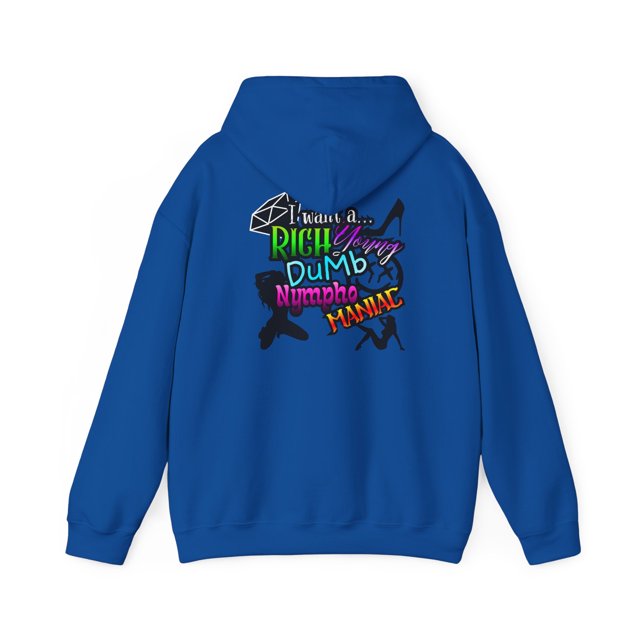 Drifter Gothic Hoodie — Colorful Back Graphic 'Lightning, Rich, Dumb, Nympho' Streetwear - Image 33