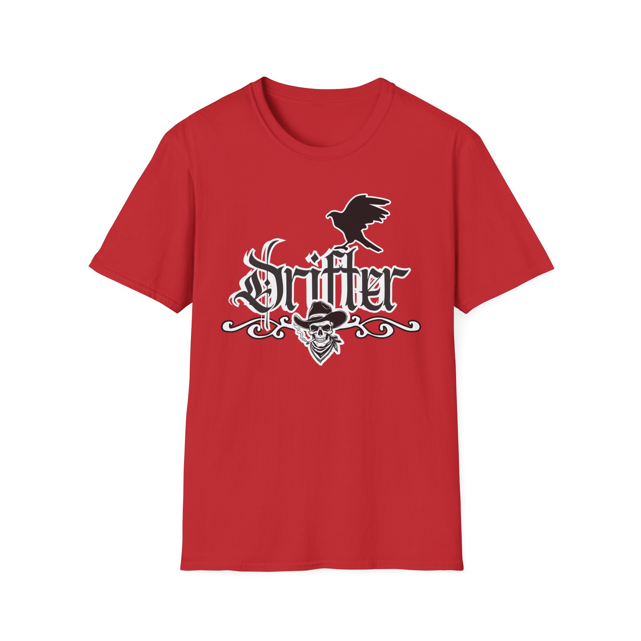 Drifter T-Shirt — Gothic Crow & Skull Vintage Design - Image 93