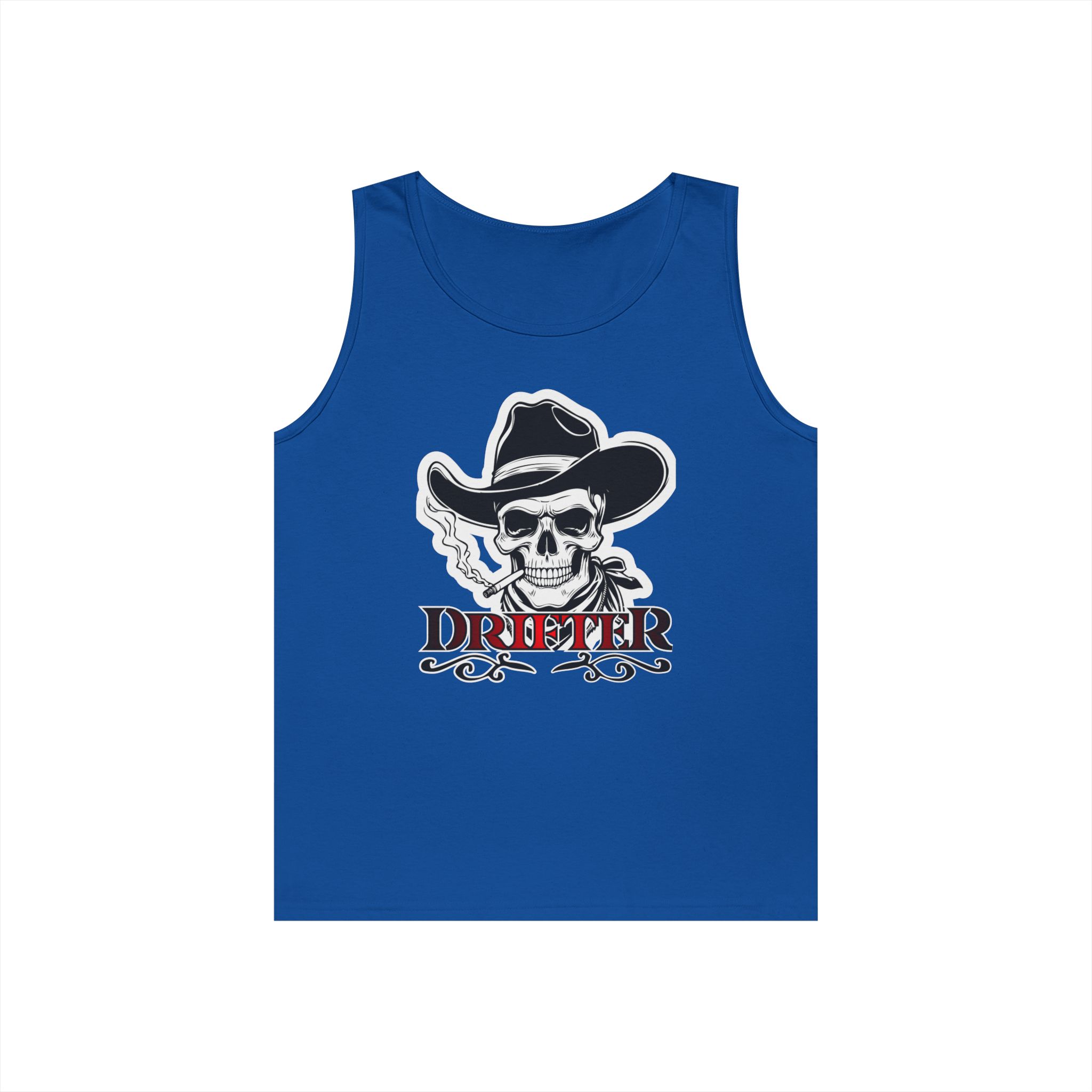 Drifter Skull Cowboy Tank Top — Western Biker Graphic Tank - Image 13