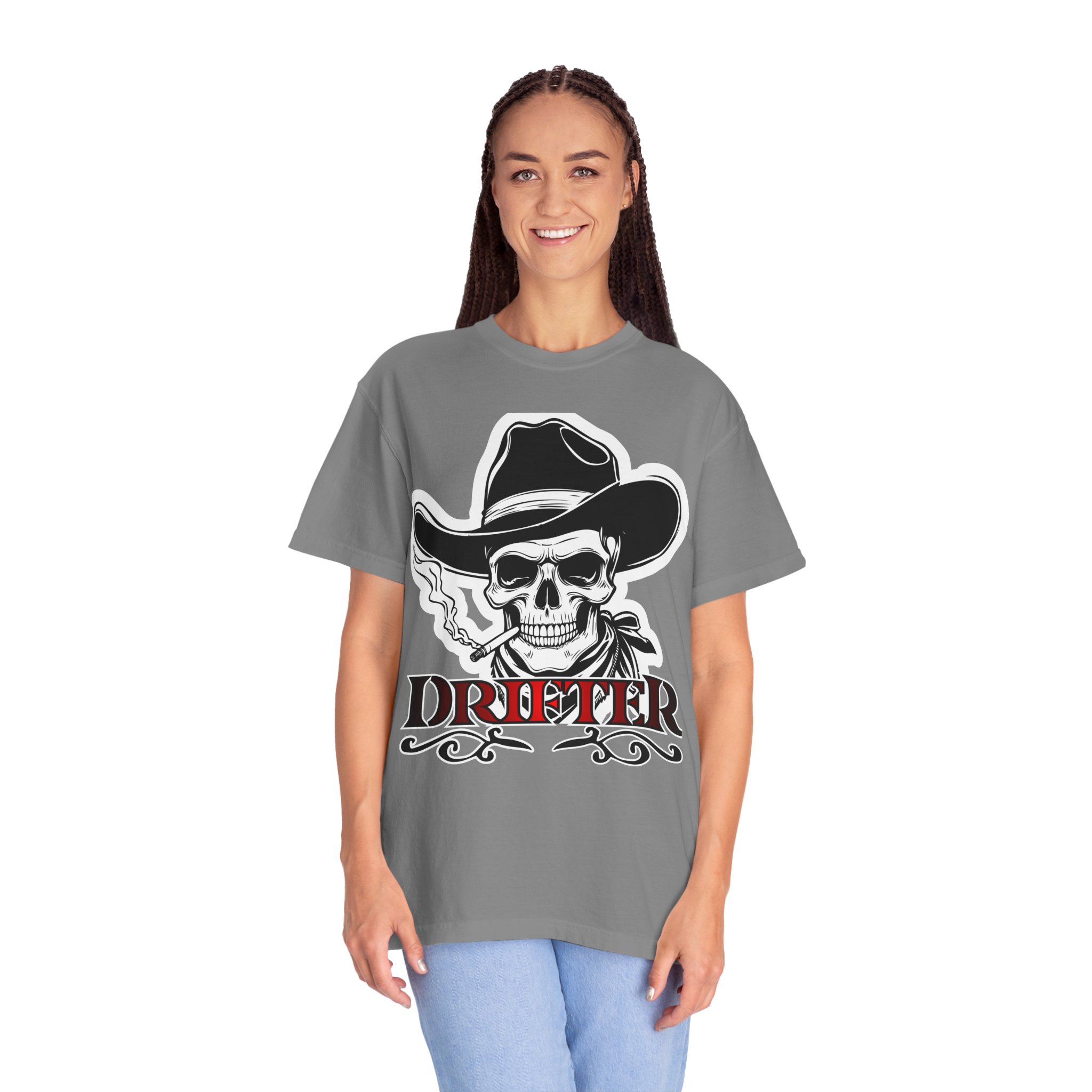 Drifter Skull Cowboy T-Shirt - Image 7