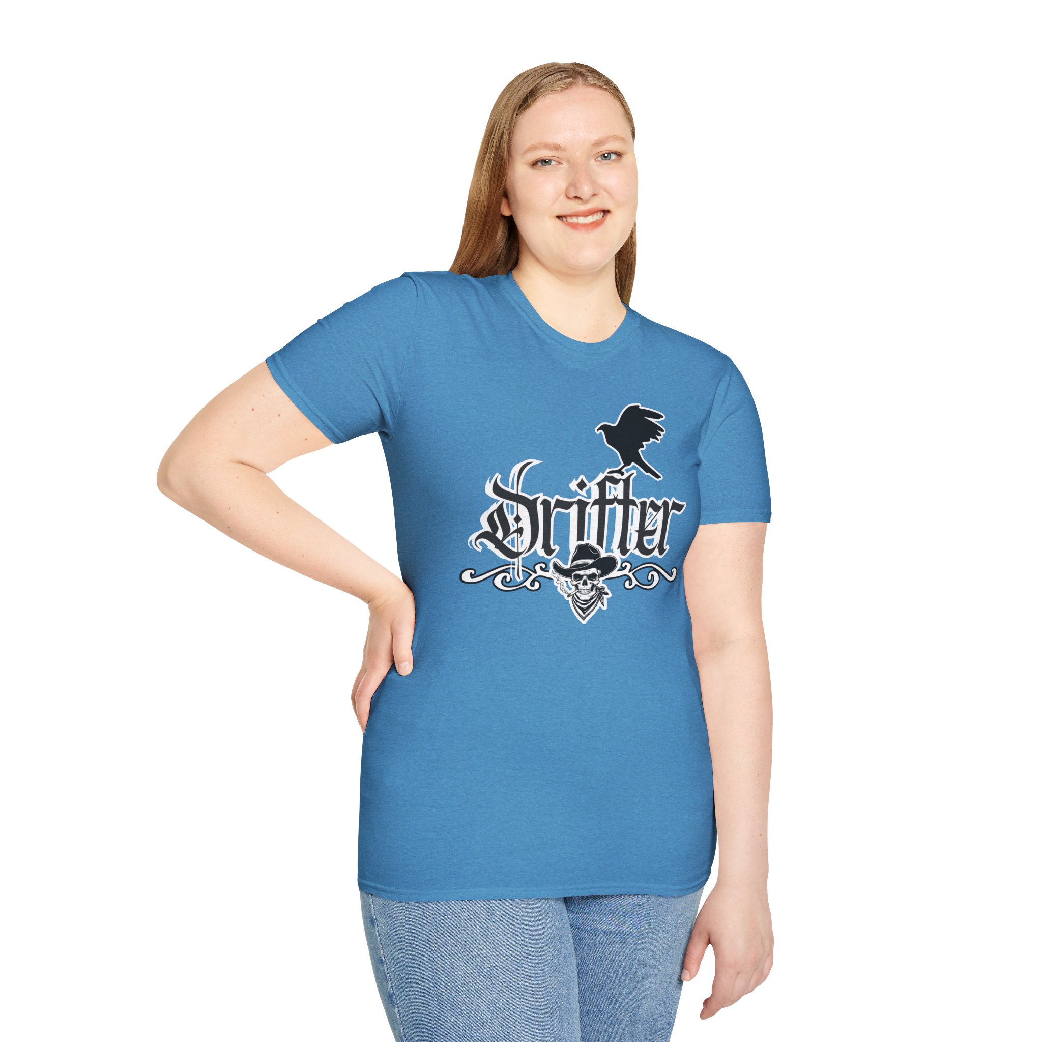 Drifter T-Shirt — Gothic Crow & Skull Vintage Design - Image 55
