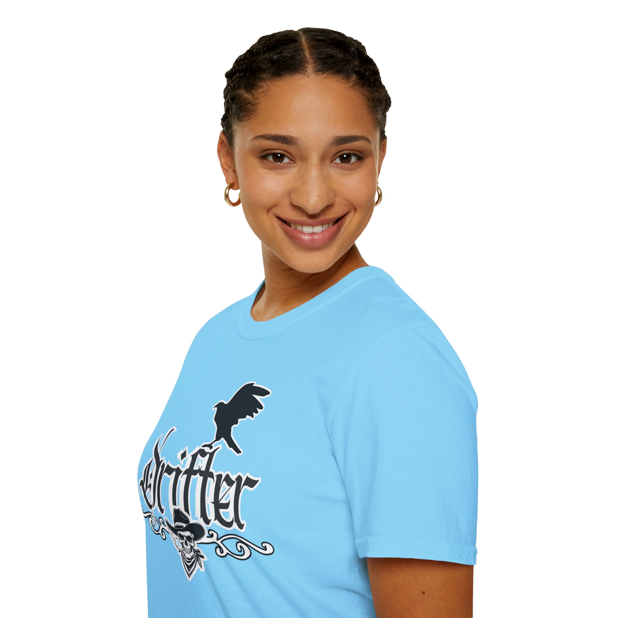 Drifter T-Shirt — Gothic Crow & Skull Vintage Design - Image 67