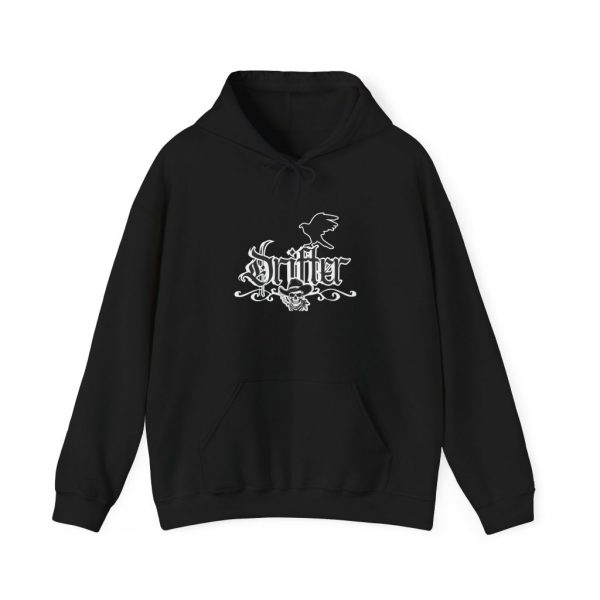 Drifter Gothic Hoodie — Colorful Back Graphic 'Lightning, Rich, Dumb, Nympho' Streetwear