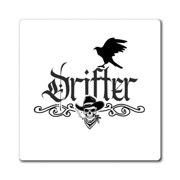Drifter Skull & Raven Magnet — Gothic Western Fridge Décor