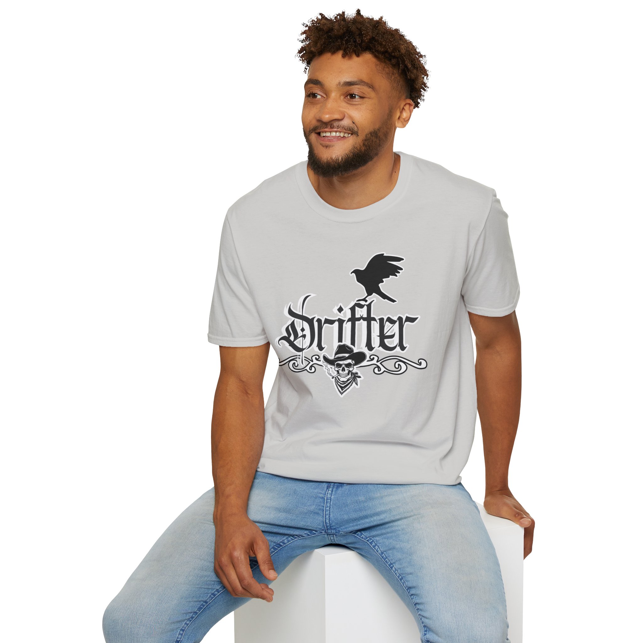 Drifter T-Shirt — Gothic Crow & Skull Vintage Design - Image 22